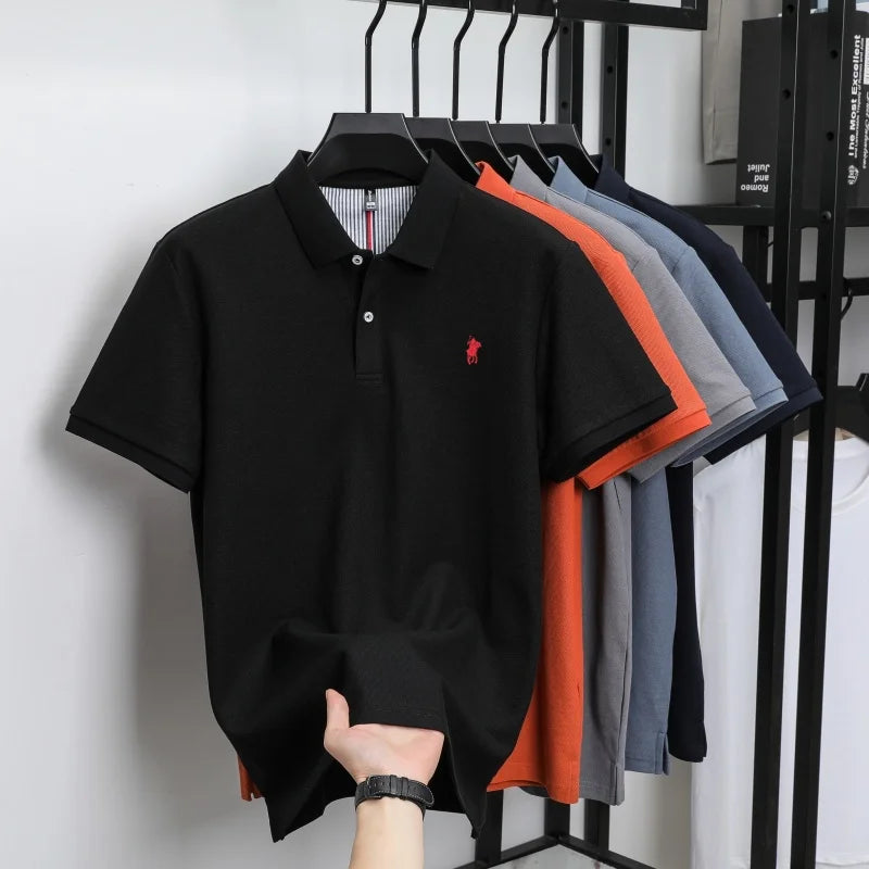 100% cotton luxury brand short sleeve polo shirt men new classic pony embroidery summer T-shirt high-end fashion casual Paul top
