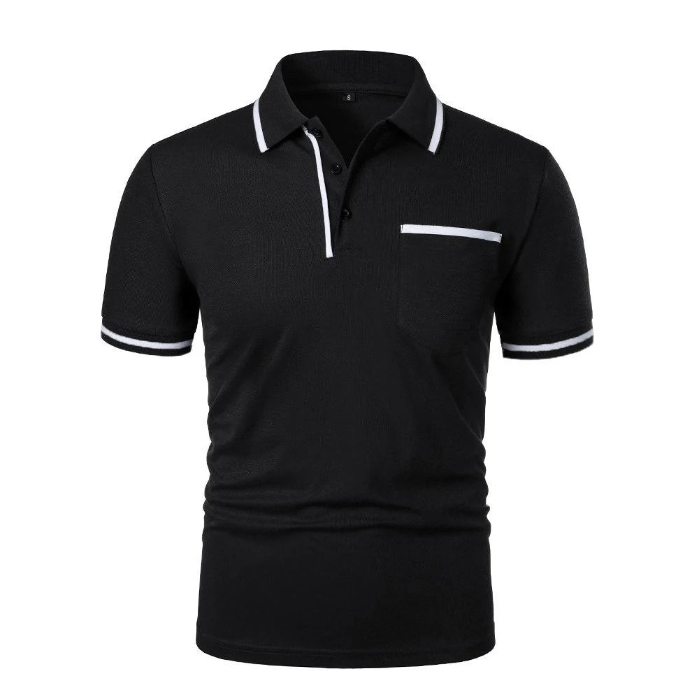 Men'S Summer New Fashionable Short Sleeved Polo Shirt, Loose Casual Pocket Polo Shirt, Breathable Male Tops