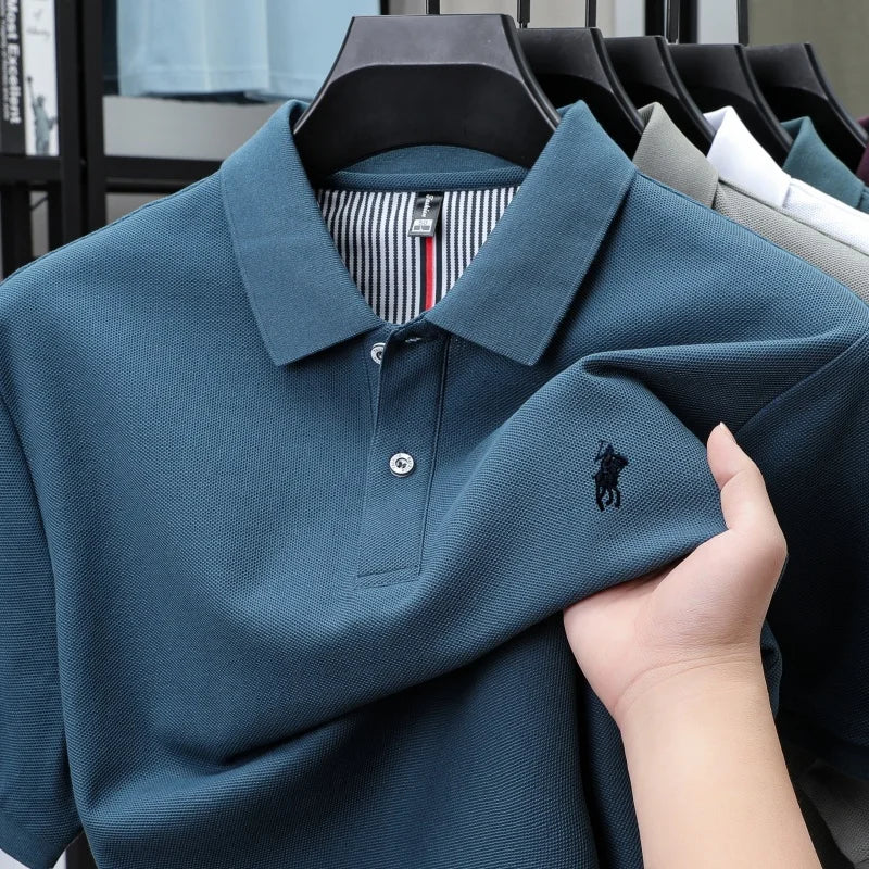 100% cotton luxury brand short sleeve polo shirt men new classic pony embroidery summer T-shirt high-end fashion casual Paul top