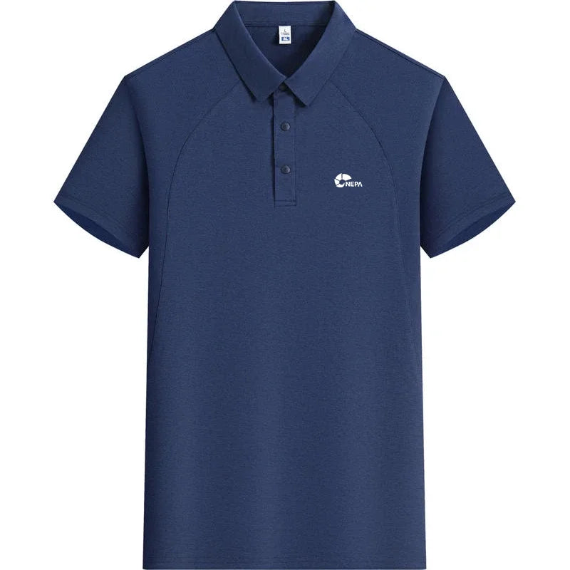 Men's polo shirt short sleeved sports patchwork printed top summer brand comfortable, breathable, casual and fashionable T-shirt