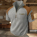 Men's polo shirt with zippers on the arms and chest for a colorful design, short-sleeved summer casual top for daily wear