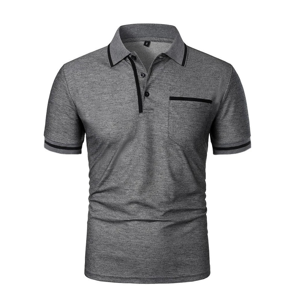 Men'S Summer New Fashionable Short Sleeved Polo Shirt, Loose Casual Pocket Polo Shirt, Breathable Male Tops