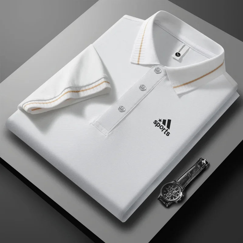 Men's Casual Fashion Short Sleeve POLO Shirt Summer Comfortable Top Quality Cotton Breathable Unisex Solid Color Polo Shirt