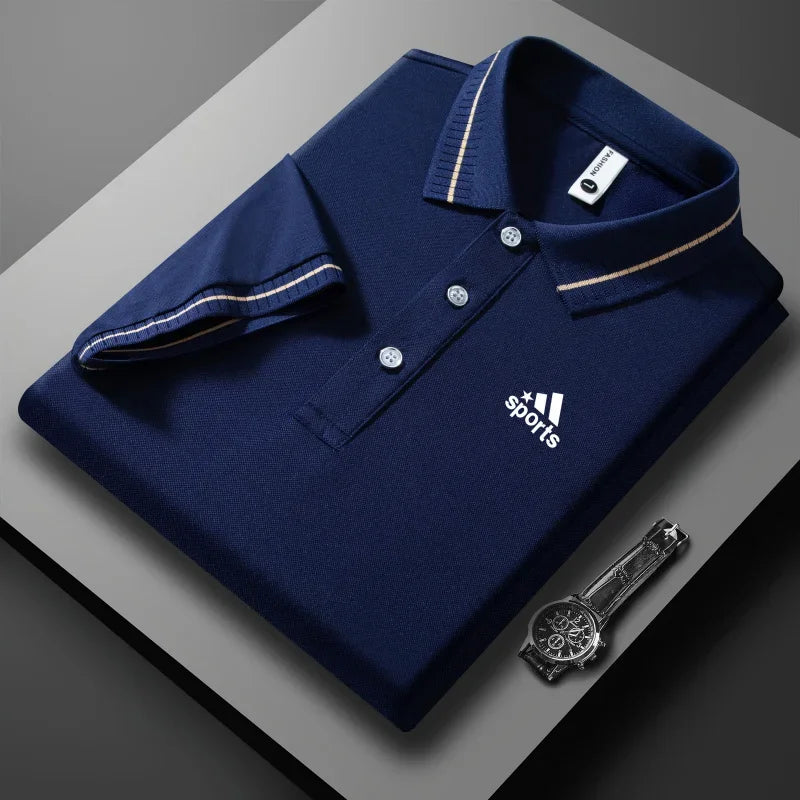 Men's Casual Fashion Short Sleeve POLO Shirt Summer Comfortable Top Quality Cotton Breathable Unisex Solid Color Polo Shirt