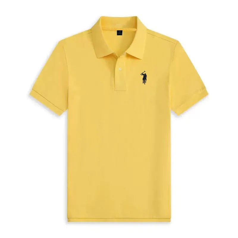 Short sleeved men's polo shirt summer fashion high-end brand pony embroidery golf top casual business T-shirt