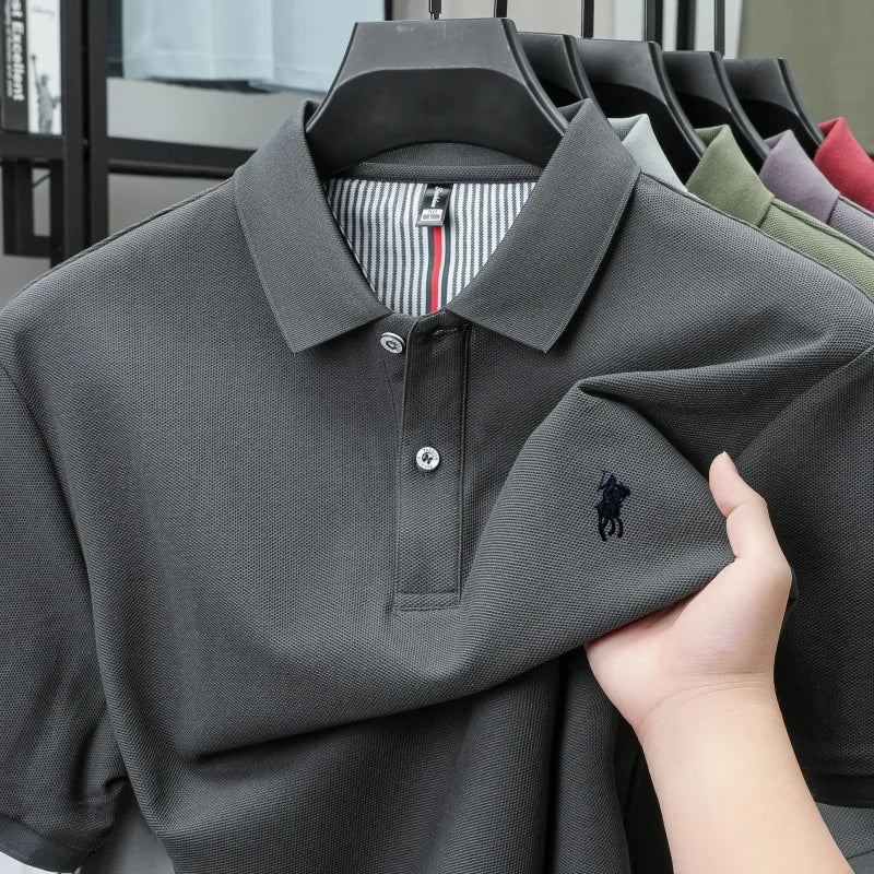 100% cotton luxury brand short sleeve polo shirt men new classic pony embroidery summer T-shirt high-end fashion casual Paul top