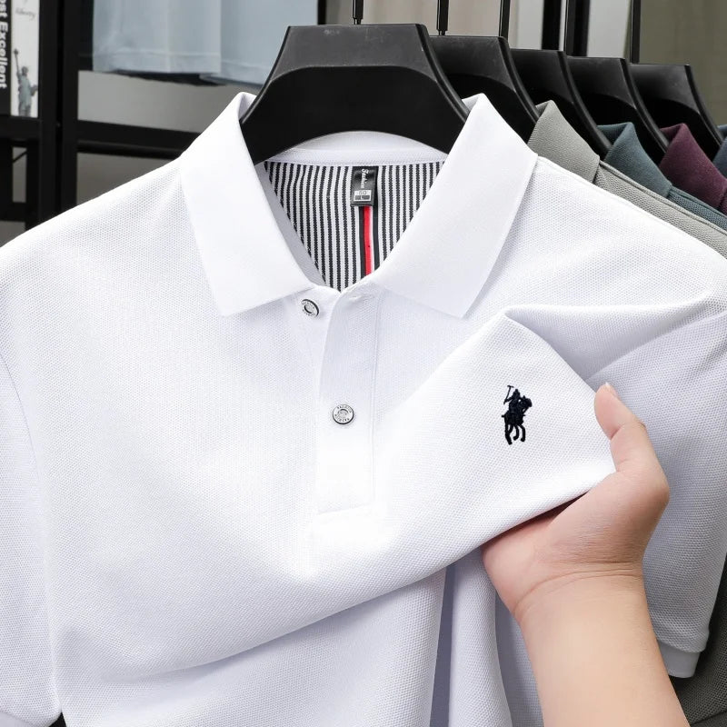 100% cotton luxury brand short sleeve polo shirt men new classic pony embroidery summer T-shirt high-end fashion casual Paul top