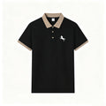 2026 Hot Trend Unisex Short Sleeve Polo Shirt Minimal Horse Silhouette Print Contrast Collar Breathable Daily Sport Top S-2XL