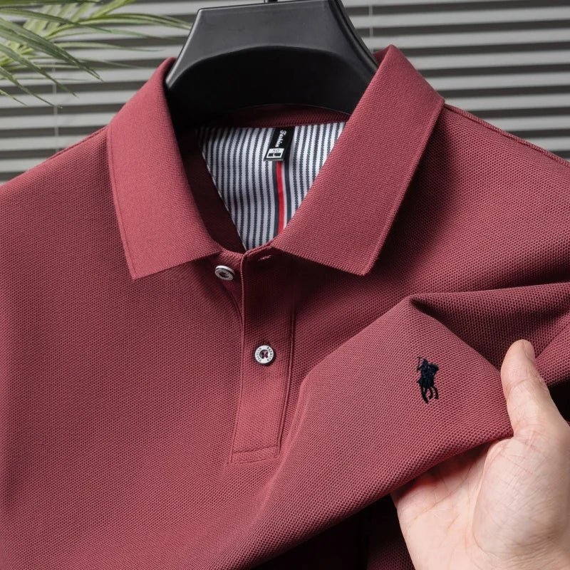 100% cotton luxury brand short sleeve polo shirt men new classic pony embroidery summer T-shirt high-end fashion casual Paul top