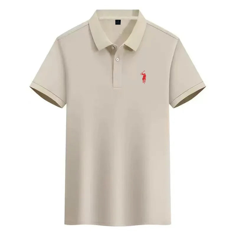 Short sleeved men's polo shirt summer fashion high-end brand pony embroidery golf top casual business T-shirt