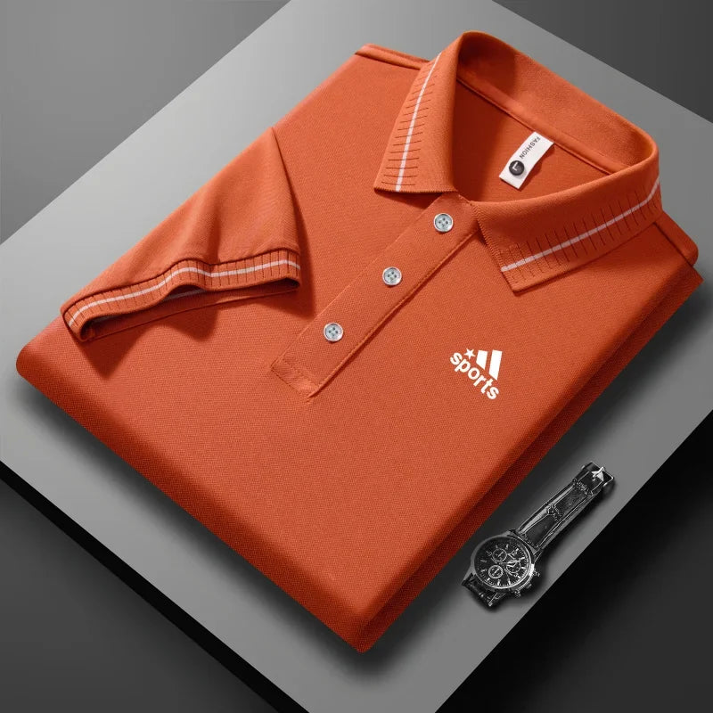 Men's Casual Fashion Short Sleeve POLO Shirt Summer Comfortable Top Quality Cotton Breathable Unisex Solid Color Polo Shirt