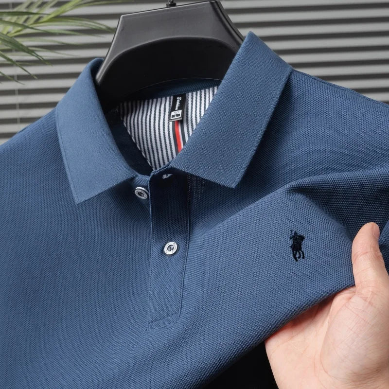 100% cotton luxury brand short sleeve polo shirt men new classic pony embroidery summer T-shirt high-end fashion casual Paul top