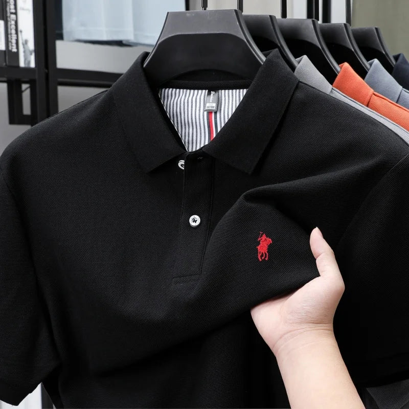 100% cotton luxury brand short sleeve polo shirt men new classic pony embroidery summer T-shirt high-end fashion casual Paul top