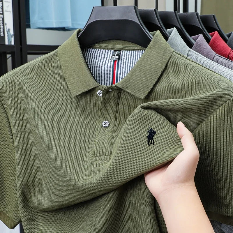 100% cotton luxury brand short sleeve polo shirt men new classic pony embroidery summer T-shirt high-end fashion casual Paul top