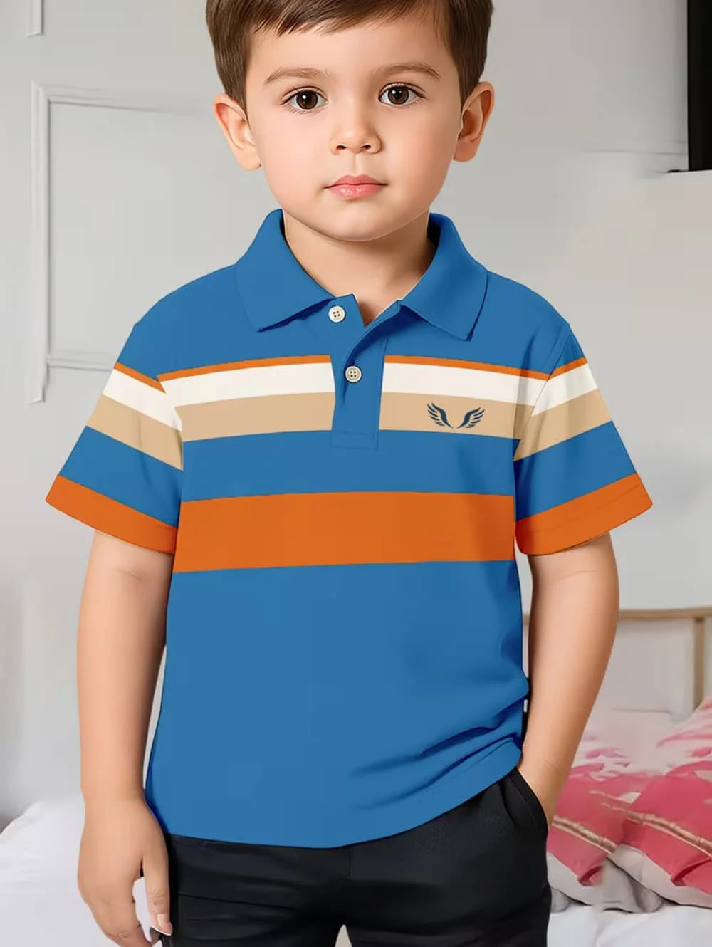 Children Polo Shirts Striped 3D Print Kids Summer Fashion Casual Lapel T-Shirt Boy Girl Unisex Children's Clothing Tshirt Tops