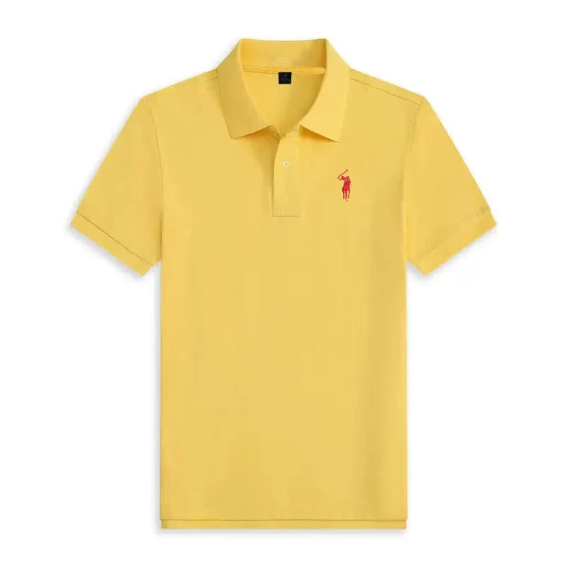 Short sleeved men's polo shirt summer fashion high-end brand pony embroidery golf top casual business T-shirt