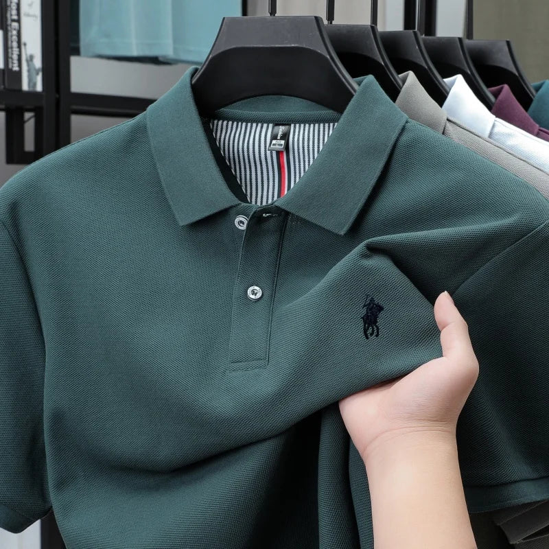 100% cotton luxury brand short sleeve polo shirt men new classic pony embroidery summer T-shirt high-end fashion casual Paul top