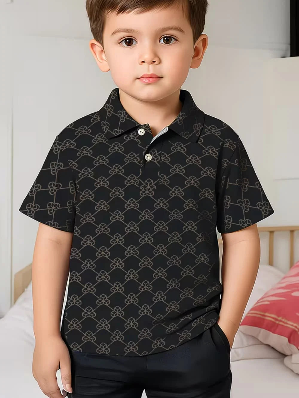 Children Polo Shirts Striped 3D Print Kids Summer Fashion Casual Lapel T-Shirt Boy Girl Unisex Children's Clothing Tshirt Tops