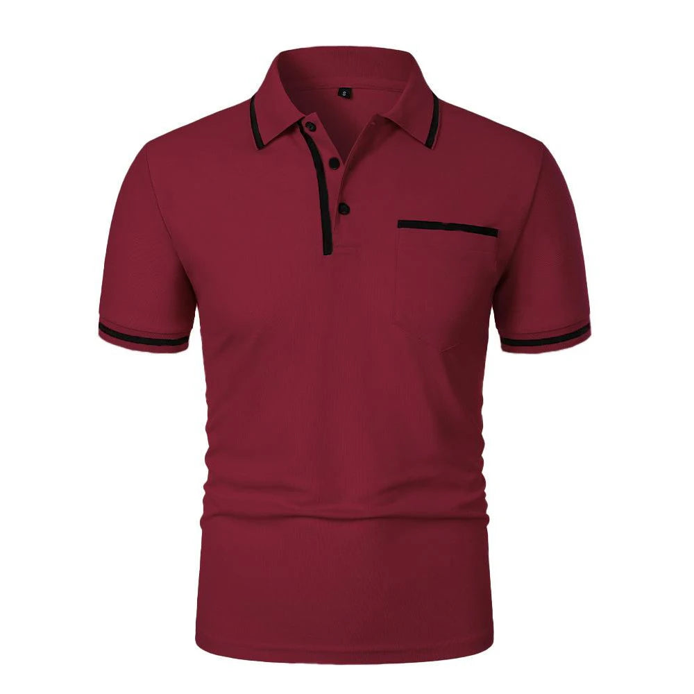 Men'S Summer New Fashionable Short Sleeved Polo Shirt, Loose Casual Pocket Polo Shirt, Breathable Male Tops