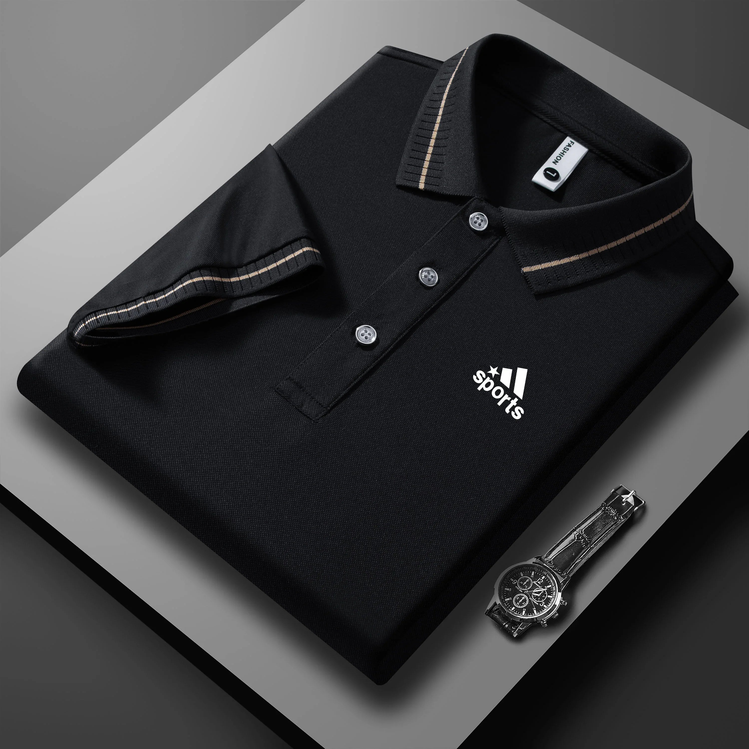 Men's Casual Fashion Short Sleeve POLO Shirt Summer Comfortable Top Quality Cotton Breathable Unisex Solid Color Polo Shirt