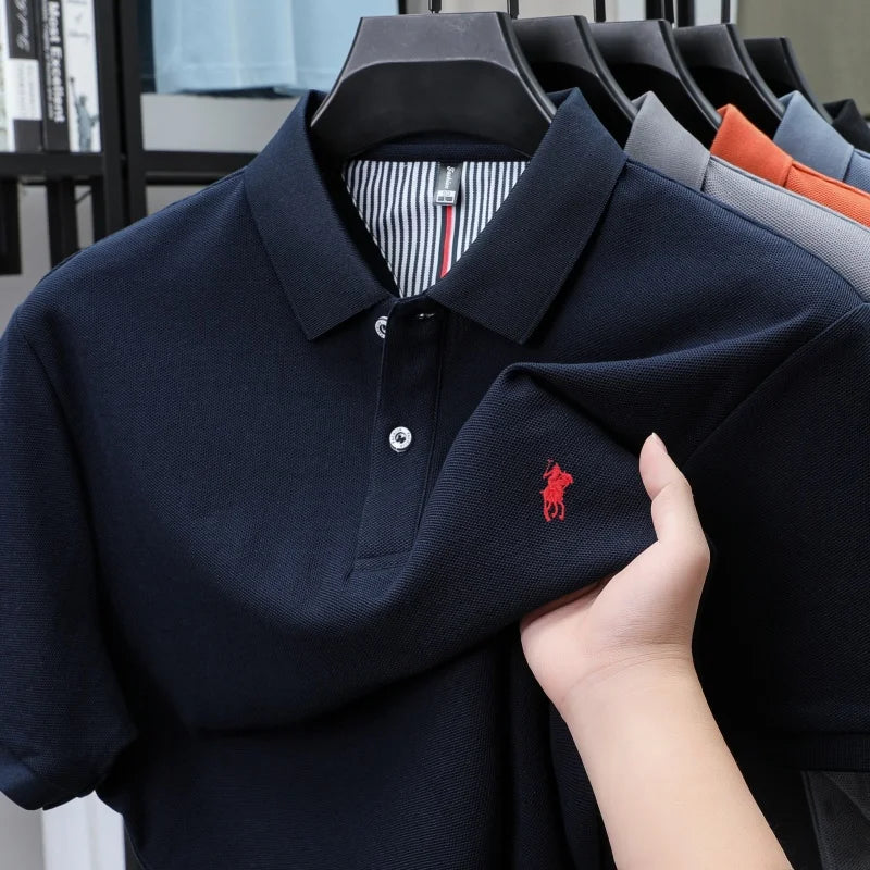 100% cotton luxury brand short sleeve polo shirt men new classic pony embroidery summer T-shirt high-end fashion casual Paul top