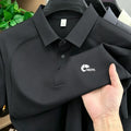 Men's polo shirt short sleeved sports patchwork printed top summer brand comfortable, breathable, casual and fashionable T-shirt