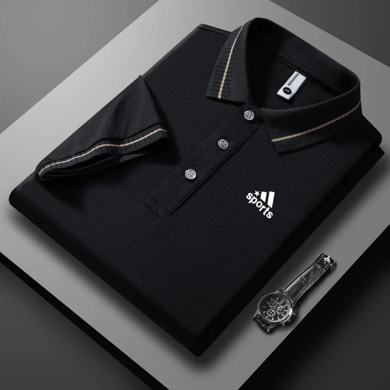 Men's Casual Fashion Short Sleeve POLO Shirt Summer Comfortable Top Quality Cotton Breathable Unisex Solid Color Polo Shirt
