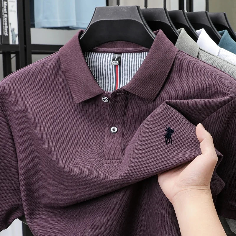 100% cotton luxury brand short sleeve polo shirt men new classic pony embroidery summer T-shirt high-end fashion casual Paul top