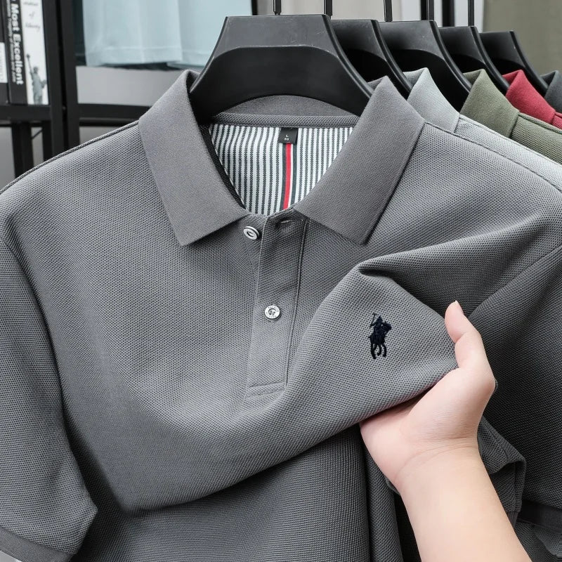 100% cotton luxury brand short sleeve polo shirt men new classic pony embroidery summer T-shirt high-end fashion casual Paul top