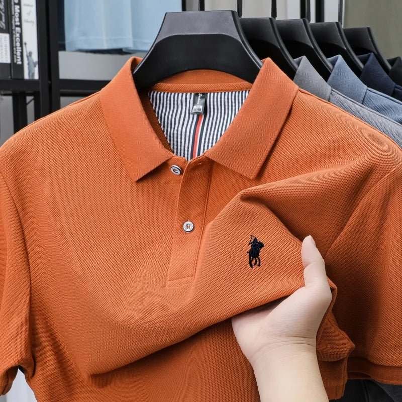 100% cotton luxury brand short sleeve polo shirt men new classic pony embroidery summer T-shirt high-end fashion casual Paul top