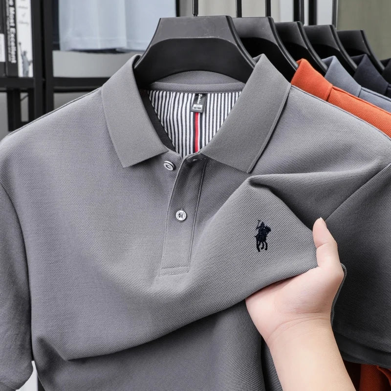 100% cotton luxury brand short sleeve polo shirt men new classic pony embroidery summer T-shirt high-end fashion casual Paul top