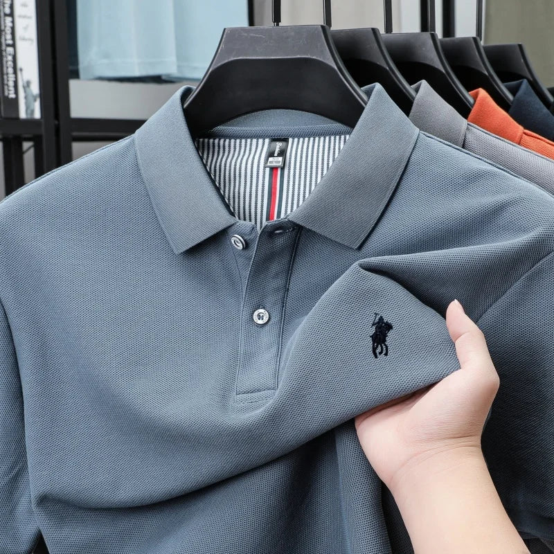 100% cotton luxury brand short sleeve polo shirt men new classic pony embroidery summer T-shirt high-end fashion casual Paul top