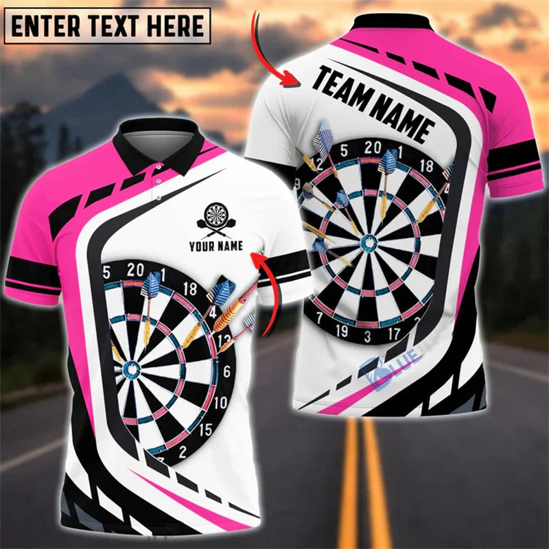 2025 New Design Polo Shirts Unisex Personality Custom Name Lapel Button Polo Shirt Unique 3D Print Summer Sport Breathable Top