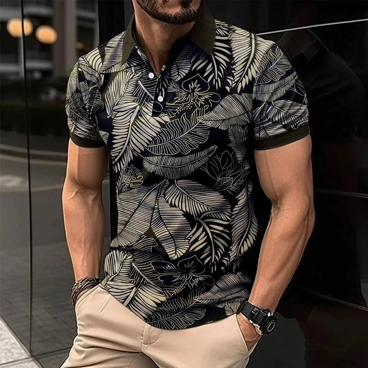 The 2026 Summer New Men's POLO Shirt Features A Casual Fashionable Comfortable Soft and Breathable 3D Striped Pattern Print Kids